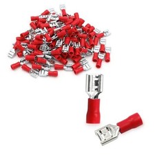 1/4" Female Quick Disconnect Spade Terminals,Insulated Crimp Connectors 22 100