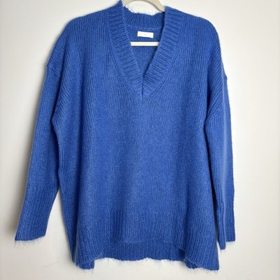 Sablyn Alva Sweater in Provence Blue Mohair V-Neck Oversized size M Medium $765