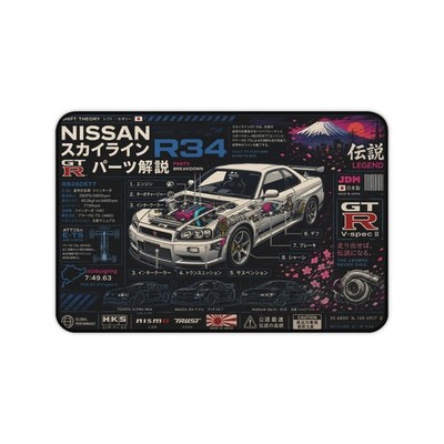 Nissan Skyline R34 Large (12x18-16x32) Mouse Pad