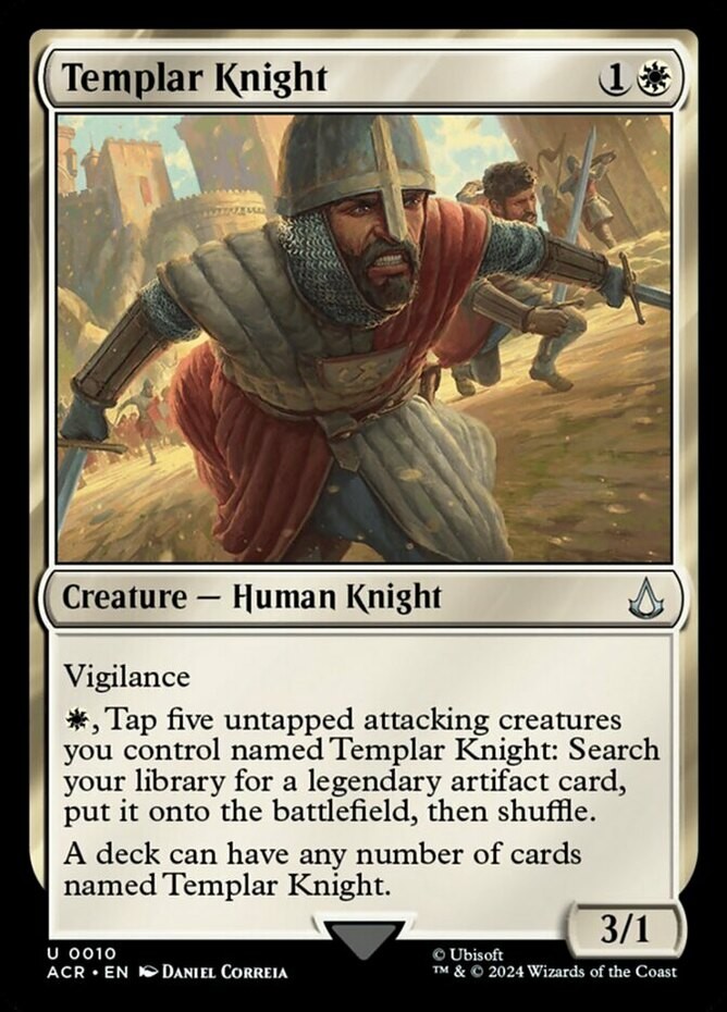 Templar Knight - Foil Light Play, English Universes Beyond: Assassing's Creed