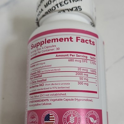 berberine l carnitine inositol Inner Brightness Myo & D-Chiro Inositol Berberine 120 Capsules Ovarian  Health