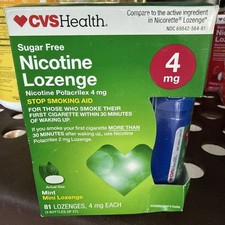 Sugar Free Nicotine Lozenge, 81 Lozenges 4 Mg Each Torn Sealed Box, EXP 04/2026