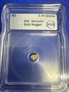 Natural Gold Nugget 0.46 Grams ICG Certified Genuine Slabbed Serial #4032041405