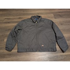 Dickies Eisenhower Jacket Mens XL Charcoal Gray Quilted Lined Work Coat READ