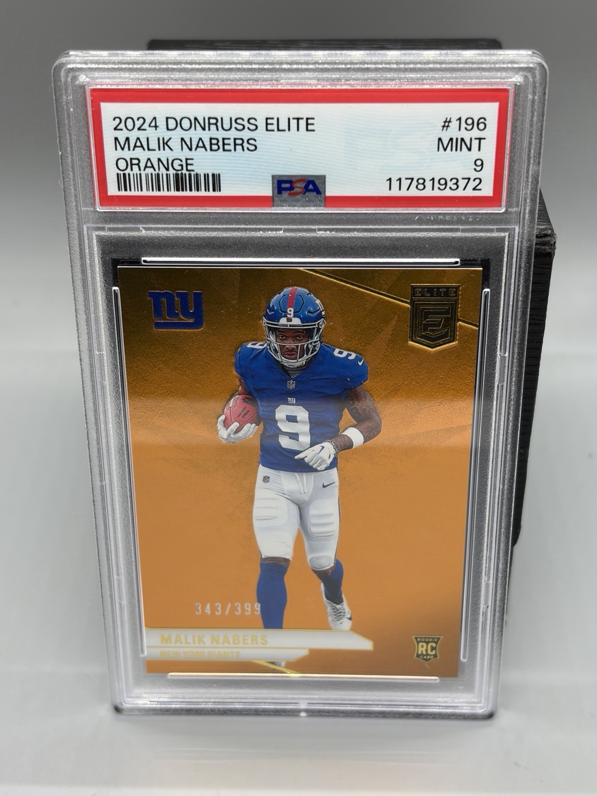 2024 Donruss Elite Malik Nabers Rookie Orange /399 PSA 9 MINT