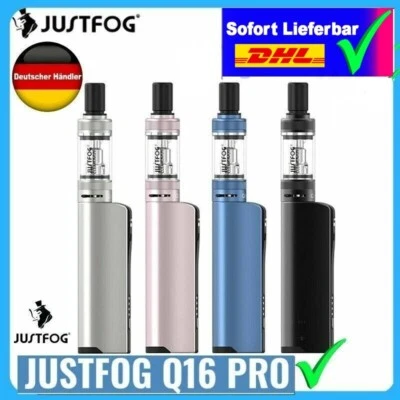 Justfog Q16 PRO Starter Kit Verdampfer Coils Glas E-Shisha E-Zigarette