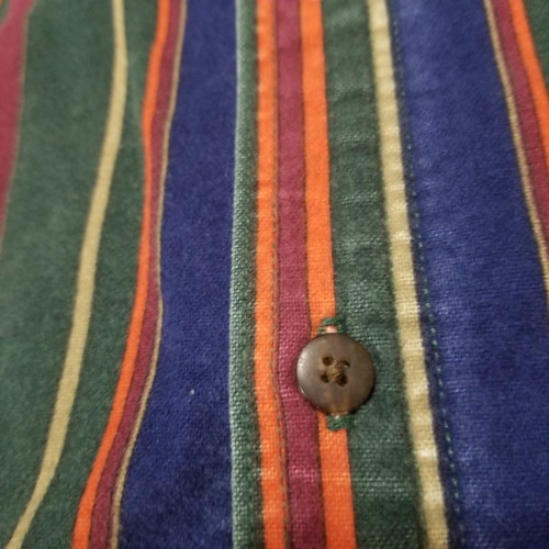 Woolrich Shirt Mens Large Long Multicolor Vertical Stripe Button Up Long Sleeve - Picture 7 of 12