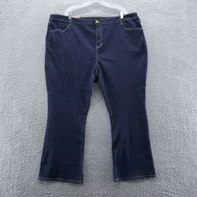 EVRI Womens Mid Rise Bootcut Jeans 26W Petite Blue Dark Wash Stretch NEW