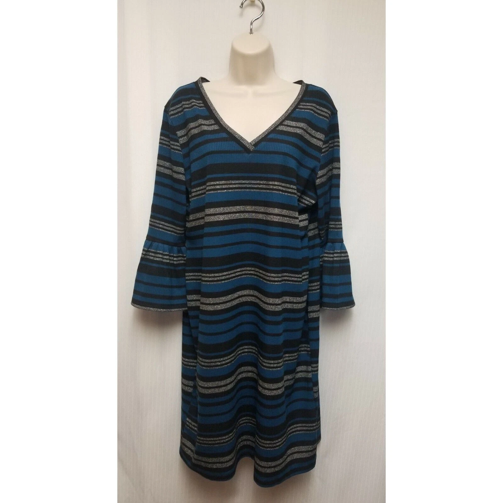 VETEMENTS Abito multicolore da donna Ronni Nicole a maniche lunghe taglia XL