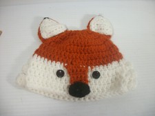 Darling Hand Made Crochet Baby Hat Animal Red Fox Newborn to 3 Months