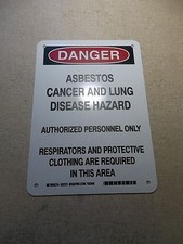 NEW Brady 22721 Danger Asbestos Hazard Safety Sign 10" x 7"  *FREE SHIPPING*