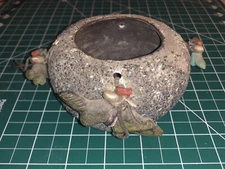 5” Wide Zuni Turquoise Encrusted Fetish Bowl By Edna Leki - Native American