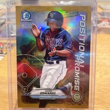 2021 Bowman Chrome Positional Promise Gold Refractors #POSXE Xavier Edwards /50