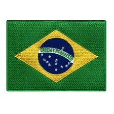 BRAZIL FLAG PATCH BRASIL SOCCER FUTBOL EMBLEM embroidered iron-on RIO DE JANEIRO