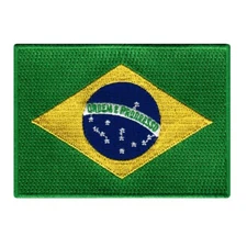 BRAZIL FLAG PATCH BRASIL SOCCER FUTBOL EMBLEM embroidered iron-on RIO DE JANEIRO