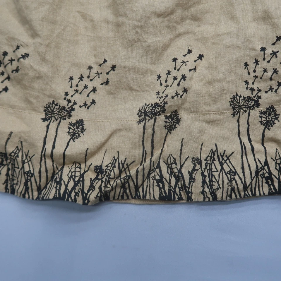 Jones Нью-Йорк 100% льняная юбка размер 12 бежевый линия повседневный богемное отпуск цветочный - Изображение 2 из 4