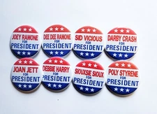 Rockers for President Pinback Buttons Magnets & Bottle Openers. Set 01