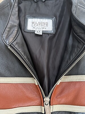 Wilsons Leather M. Julian Cafe Racer Striped Motorcycle Biker
