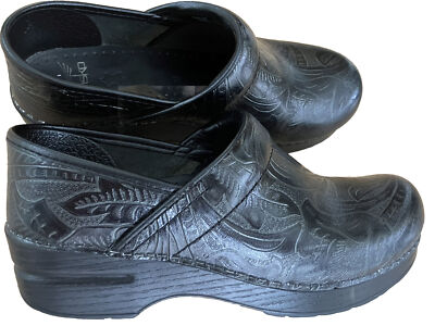 DANSKO paisley Tooled PROFESSIONAL clogs womens SHOES In Black 37 6.5 7  euc! | eBay