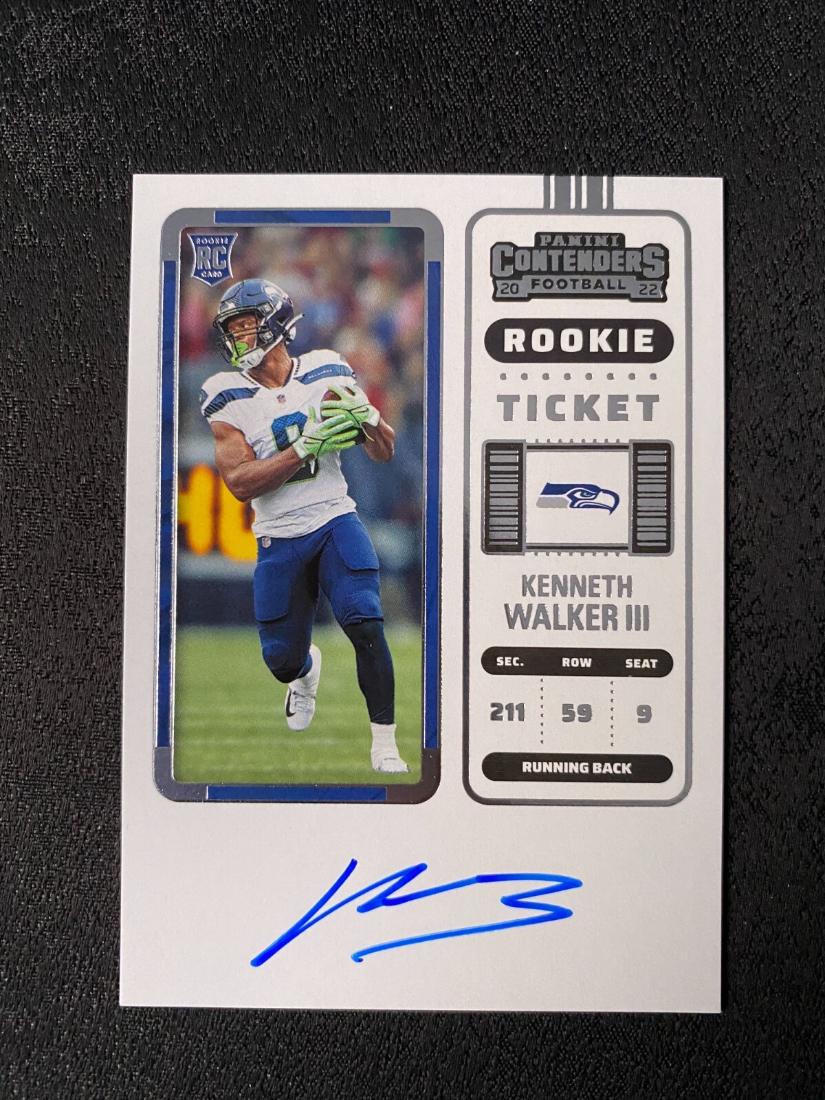 2022 Panini Contenders Rookie Ticket RPS #126 Kenneth Walker III AU RC AUTO