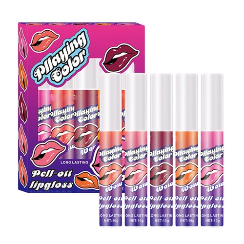 Lip Stain Stay and Peel Off Lip Stain - Long Lasting Waterproof 5 vibrant colors