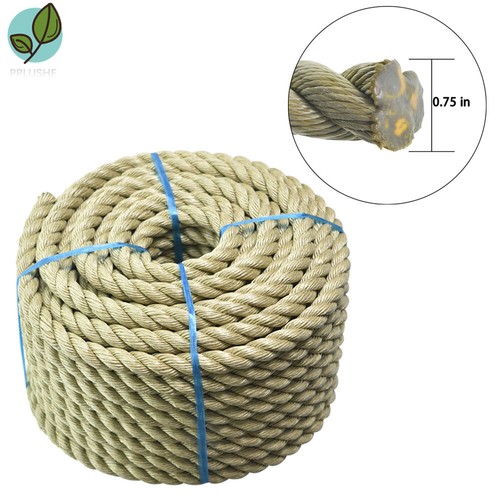 3/4" × 100' Manila Rope PP 3 Strand Twisted Rope For DIY Landscaping - Picture 2 of 11