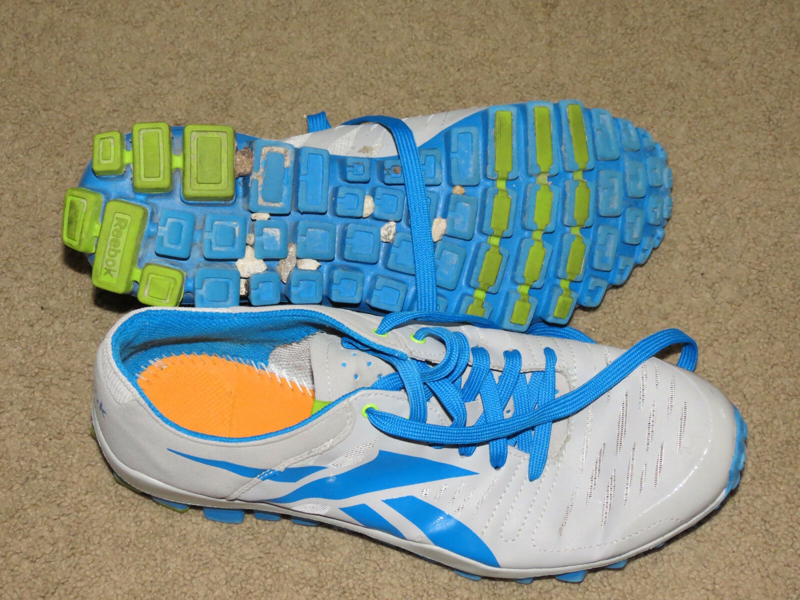 SAOLA Scarpe da corsa tennis leggere Reebok grigio+blu suola robusta ottime condizioni donna 10