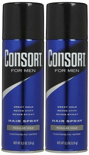 Consort Aerosol Hair Spray for Men Regular Hold, 8.3 oz (2 Pack)