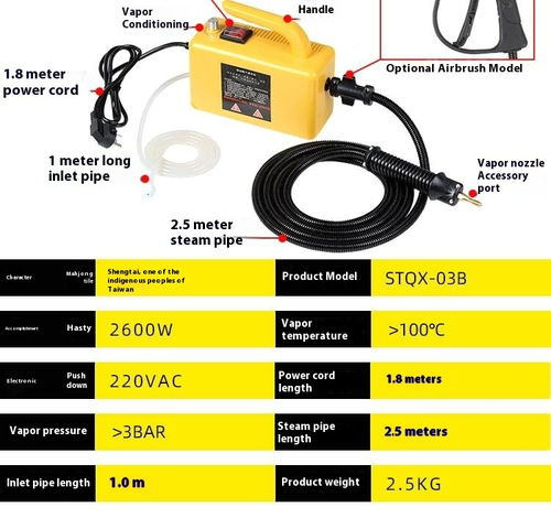 Limpiador de vapor de alta presión y alta temperatura campana doméstica multifunción - Imagen 5 de 14