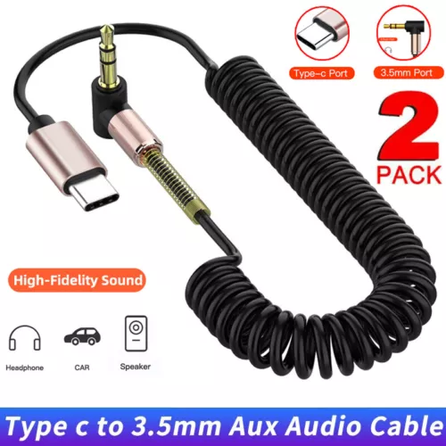 2X USB Type C Aux Cable Speaker Wire 3.5mm Jack Audio Cable For iPhone 16 15 Pro