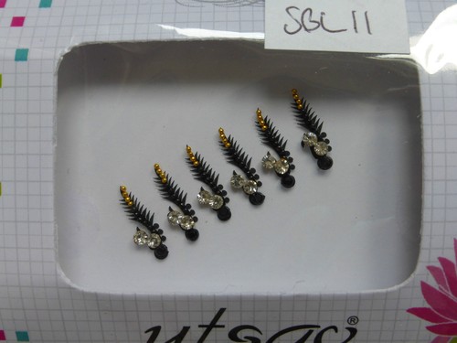 Beautiful Quality Faux Crystal Indian Bindi * Black (2015-APR) - Picture 8 of 19
