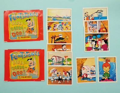 Konvolut Flintstones, Familie Feuerstein, 2 Päckchen + 11 lose Panini Bilder!