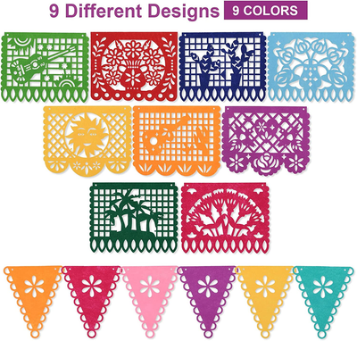 4 Pieces Day of the Dead Banners Papel Picado Banner Mexican Fiesta  Birthday Par | eBay