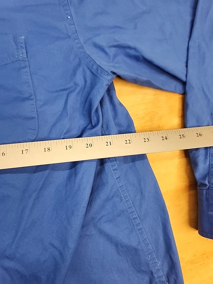 Miller Coors Fort Worth Logo Blue Twill Long Sleeve Button Down Shirt Mens Large - Image 3 of 4