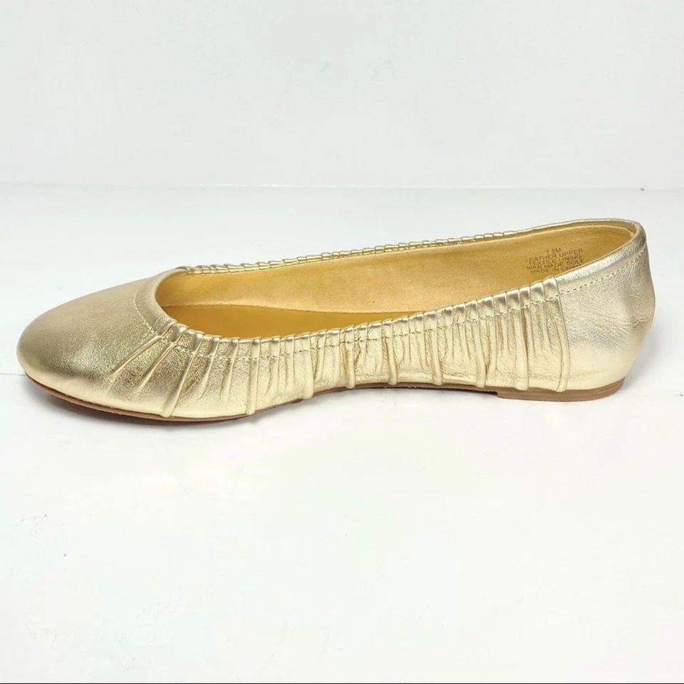 Lilly Pulitzer 女鞋 6.5 米金色芭蕾平底鞋懒人鞋轻便二手状况完好 — 第 4/4 张图片