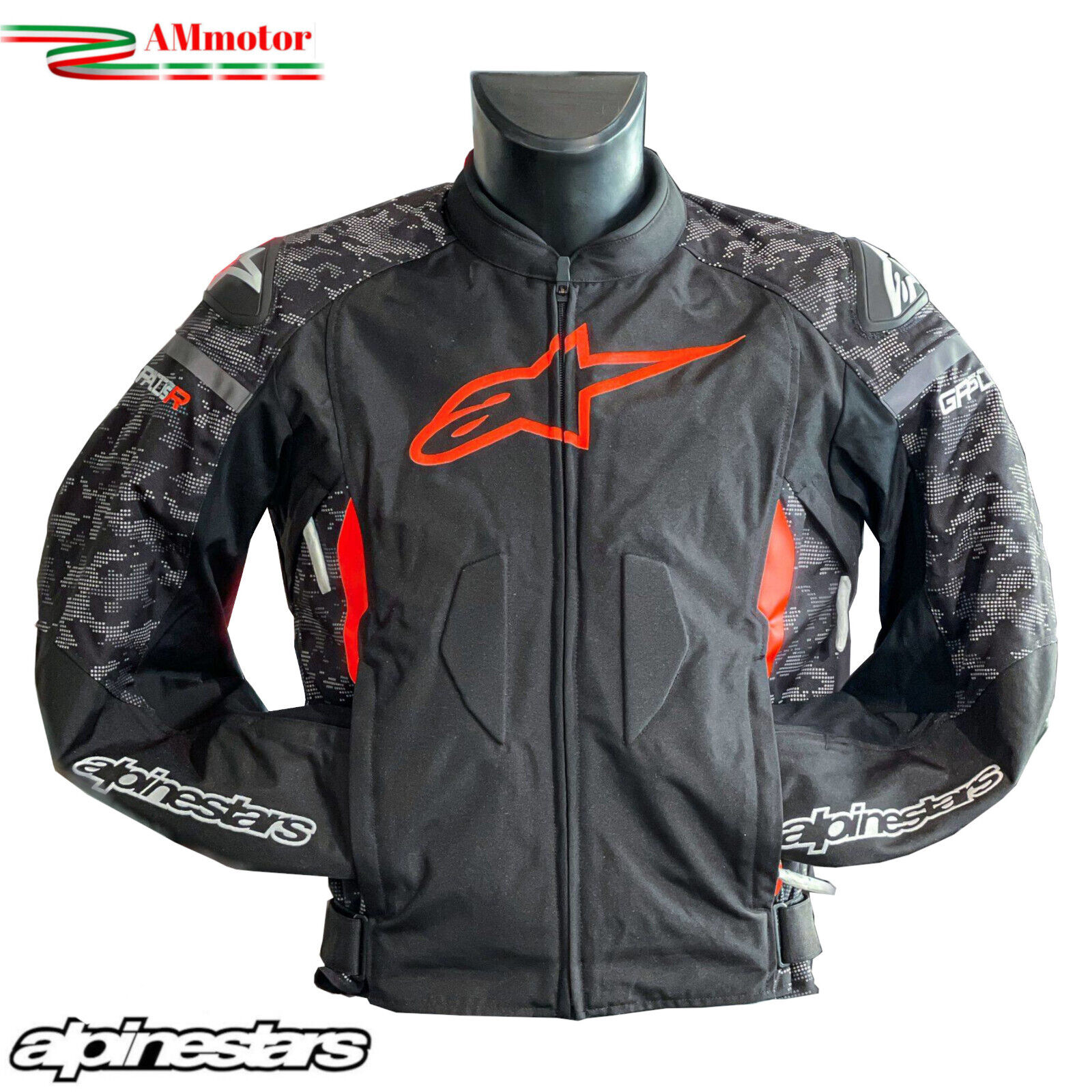 Jacket Alpinestars T GP Plus R V3 Black Camo Red Fluo Size XL Protections  Sport