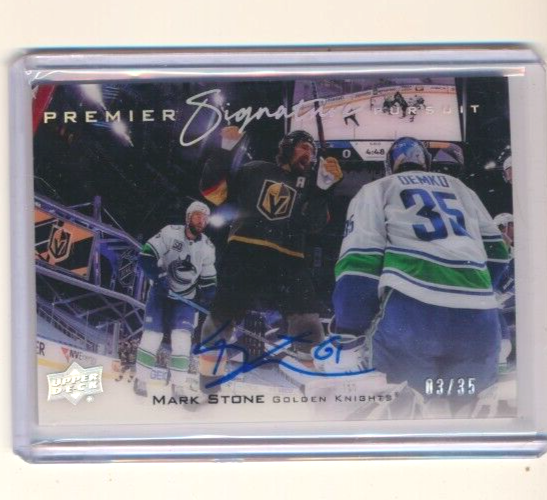 2021-22 UD Premier Signature Pursuit AUTO Mark Stone /35 Vegas Golden Knights