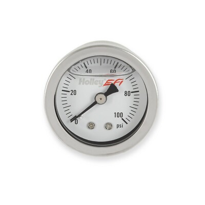 Genuine Holley 26-507 EFI Pressure Gauge Oil-Filled - 0-100 PSI - 1/8'' NPT Male 