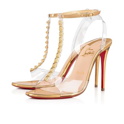 louboutin gold sandals