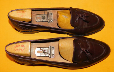 MASSIMO DUTTI BROWN GENUINE LEATHER TASSEL LOAFER SHOES SIZE E.U.41/U.S.8.