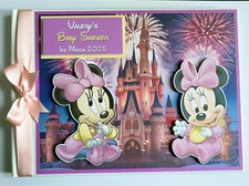 Personalised baby Minnie girls baby shower / birthday guest book, album, gift