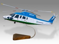 Helicóptero de madera Sikorsky S-76A Cleveland Clinic escritorio nuevo modelo pequeña escala 1/72