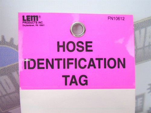 LEM Products (200 pcs) - FN10612 - Self Laminating PINK HOSE IDENTIFICATION TAG - Picture 7 of 12