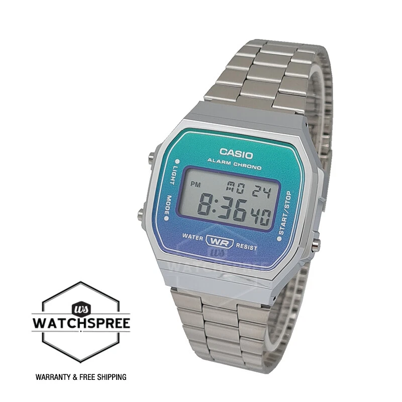 Casio Vintage Style Digital Stainless Steel Band Watch A168WER 2A