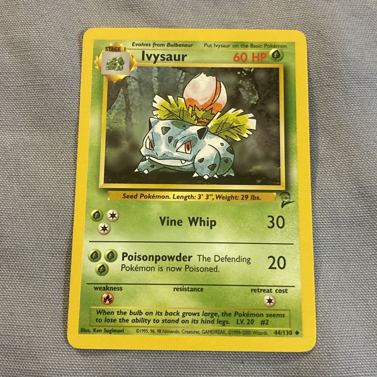 Pokemon Card Base Set 2 Ivysaur 44/130 LP
