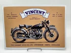 Vintage Vincent Black Shadow Motorcycle Metal Sign Series C 1993 UK Repro 11x15”