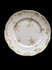 Vtg Syracuse China O.P.CO Flowers 10” Dinner Plate Cottagecore Floral Scalloped