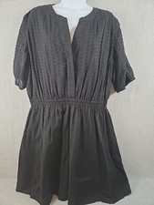 Loft Dress Womens 14 Black Polka Dot Lined Fitted Waist Whimsigoth Vamp Coquette
