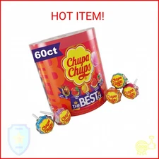 Chupa Chups ‘Best Of’ Lollipop Assortment, 5 Flavors, Individually Wrapped Candy