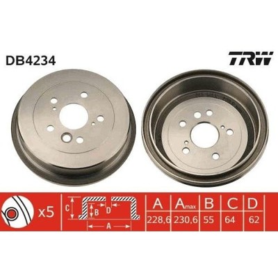 Bremstrommel Trw DB4234 für Toyota Peugeot Hinterachse